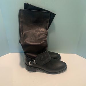 Cole Haan black leather riding boots